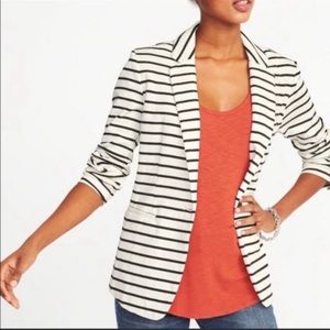 OLD NAVY knit blazer XL black & white stripe - Business Casual workwear